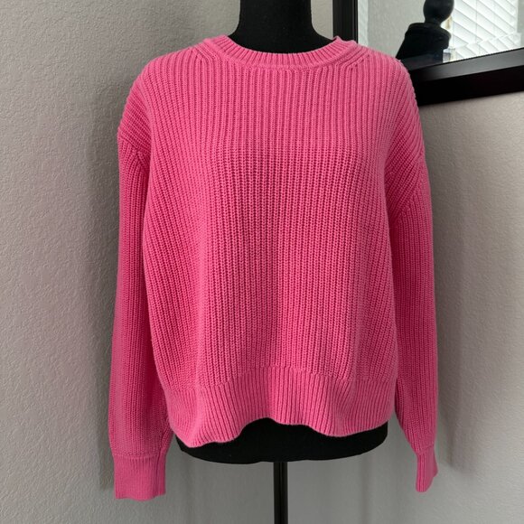 VINTAGE 80s Gap Shaker Knit Sweater Pink Large - Picture 2 of 10